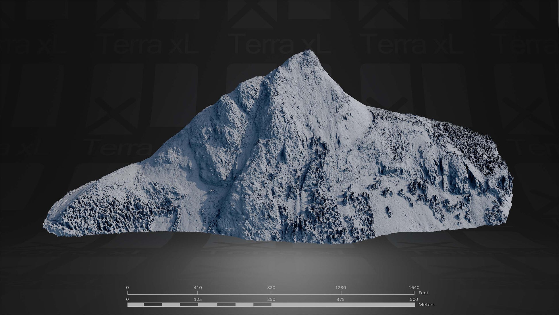 Mountain 1 XL 3D render of photogrammetry scan mountain terrain model