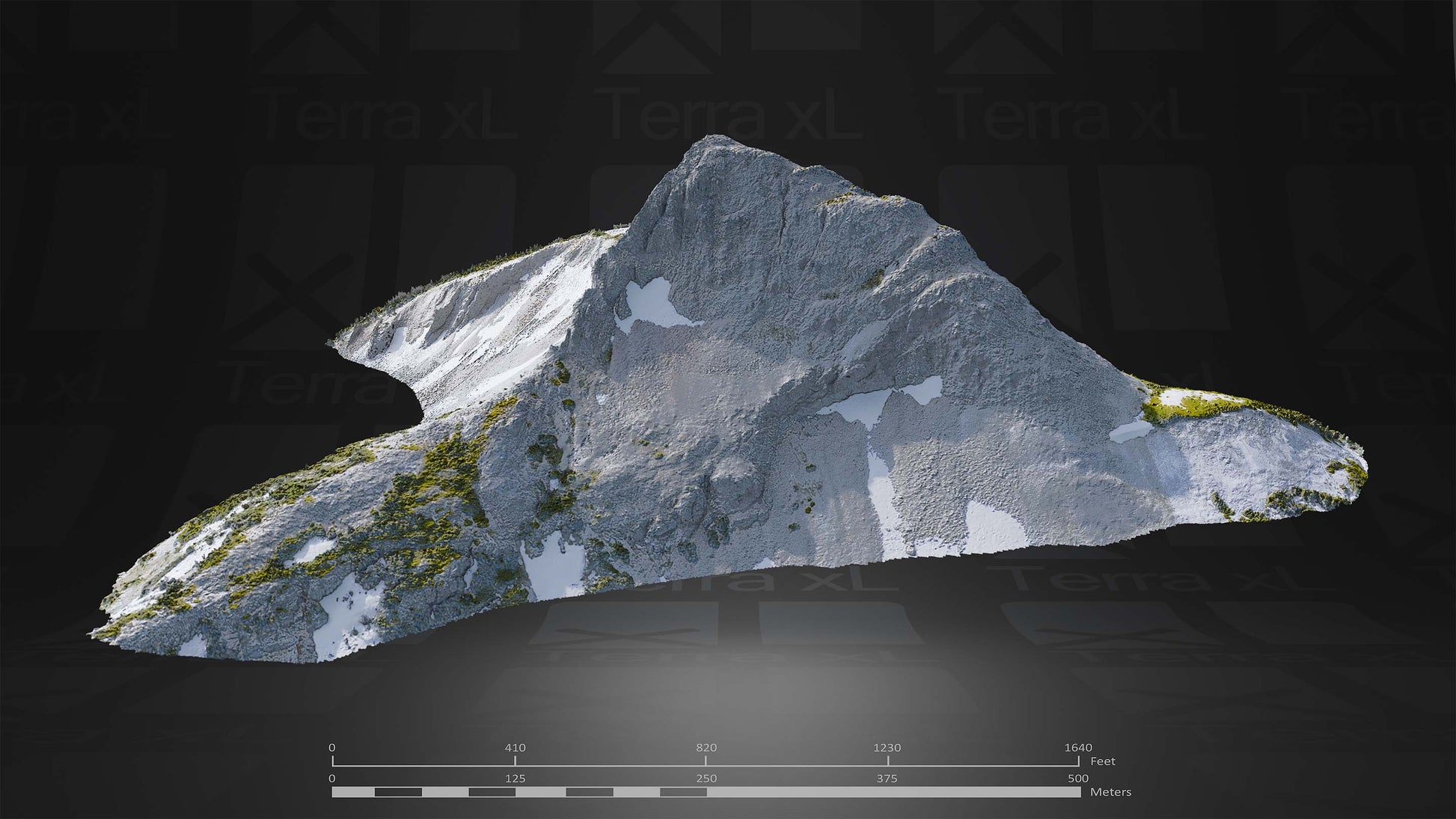 Mountain 1 XL 3D render of photogrammetry scan mountain terrain model