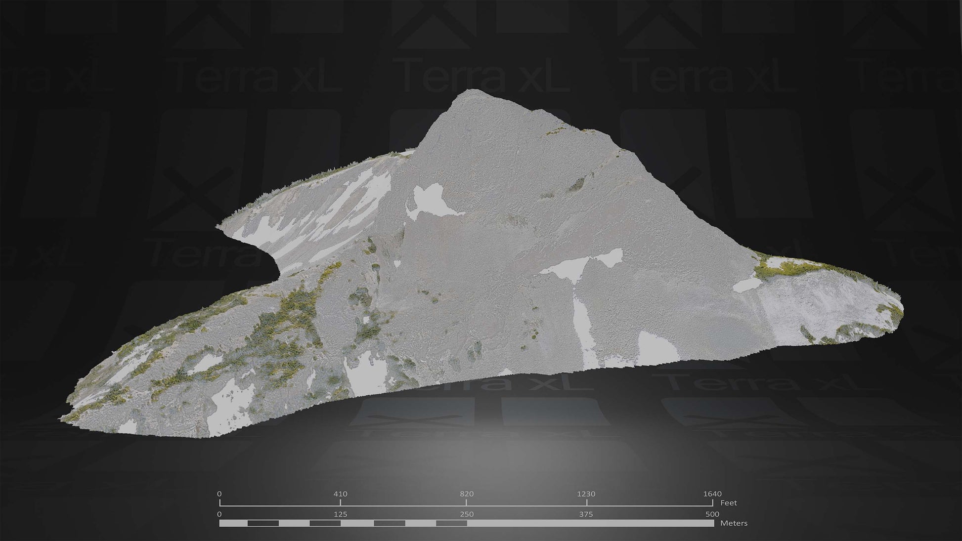 Mountain 1 XL 3D render of photogrammetry scan mountain terrain model